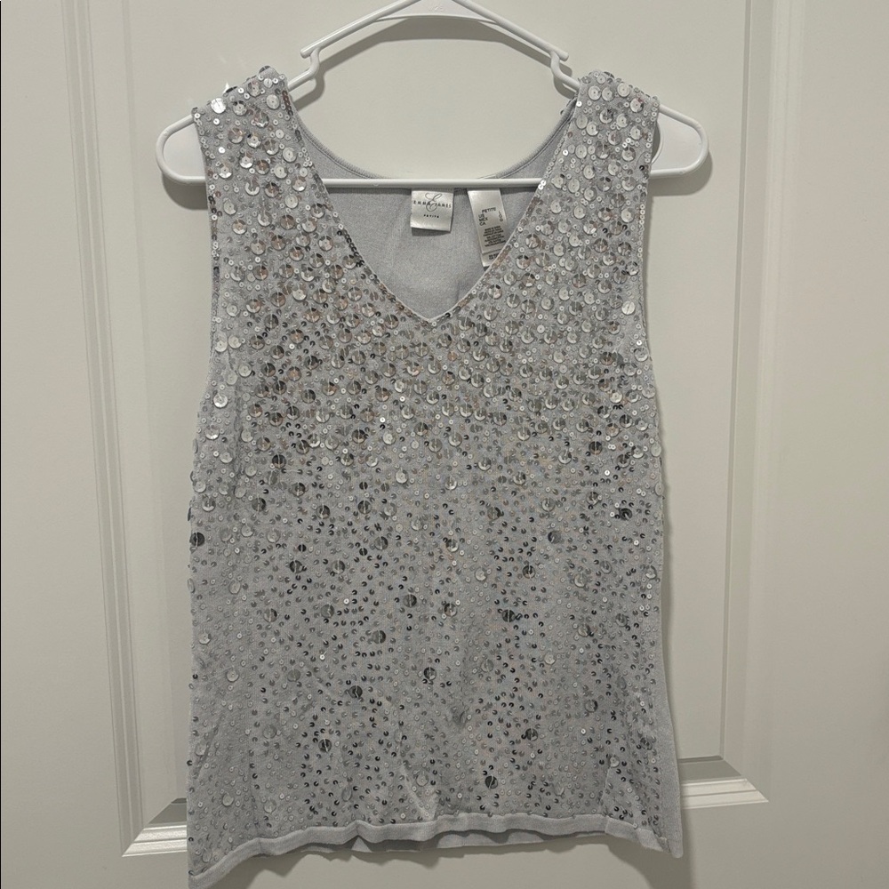 Emma James Gray Sequin Blouse